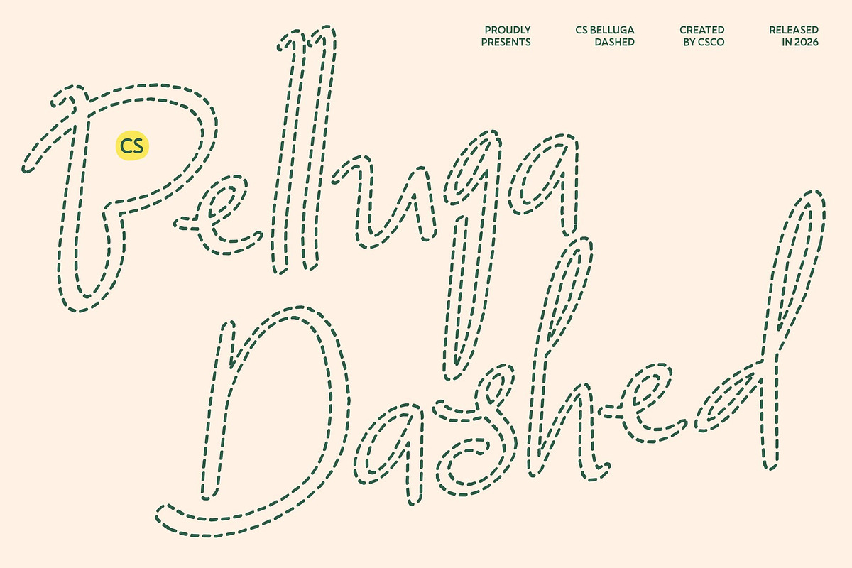 CS Belluga Dashed, a Handwritten Font by Craft Supply Co. (Photo 1 of 8)