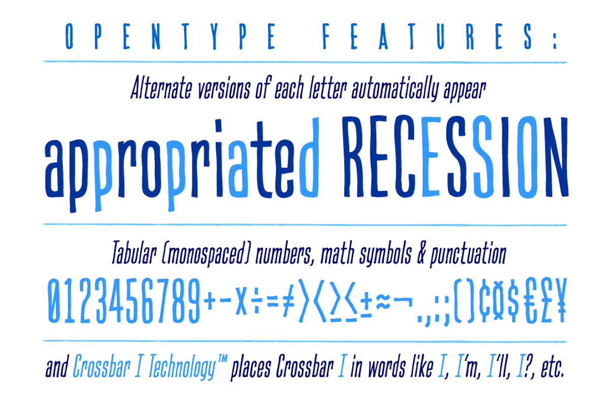 Credit Crunch - ultra tall pen font preview 4