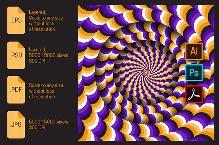 Circular frames spinning illusion, a Decorative Illustration by Guten Tag Vector