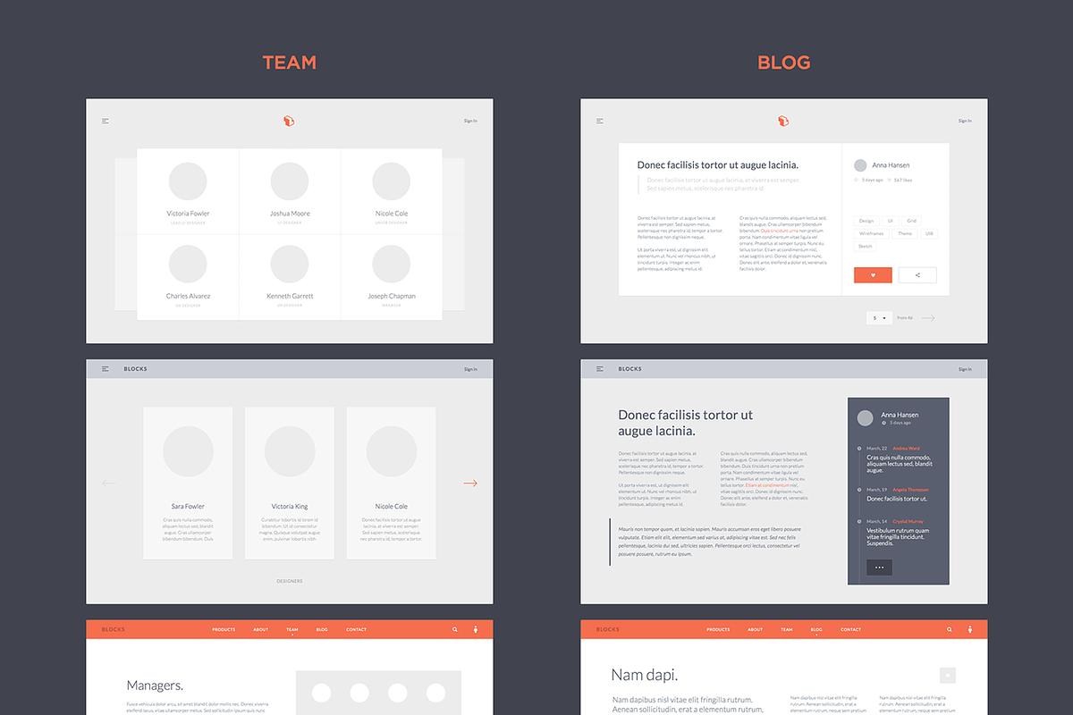 Blocks Wireframe Kit, a Templates & Theme by UI8 (Photo 4 of 6)
