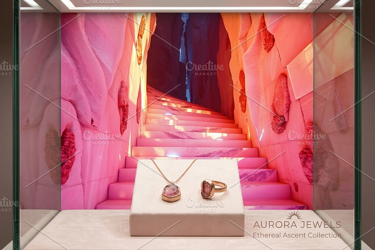 Pink Crystal Cave Stairs Stock Photo, a Background Photo by Aura Canyon HQ (Photo 8 of 8)