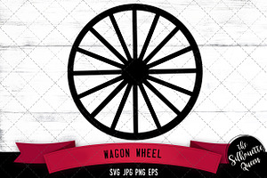 Wagon Wheel Silhouette Vector