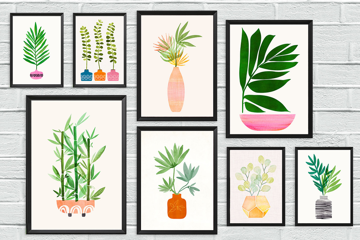 Tropical Botanical Art Wall Set, a Decorative Illustration by kristiangallagher (Photo 2 of 3)