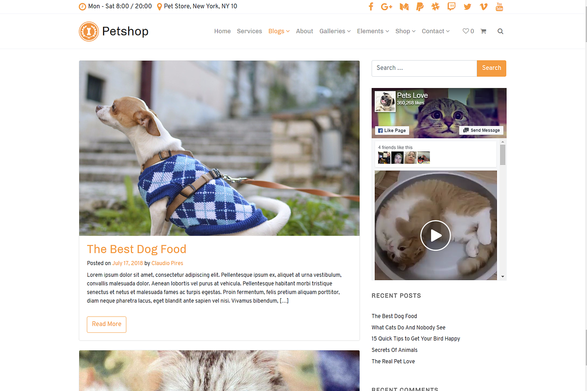 Petshop & Pet Care WordPress Theme, a WordPress Template by Visualmodo (Photo 19 of 30)