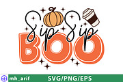 Sip Sip Boo SVG Halloween Quotes, a Graphic by mh_arif (Thumbnail 3 of 4)