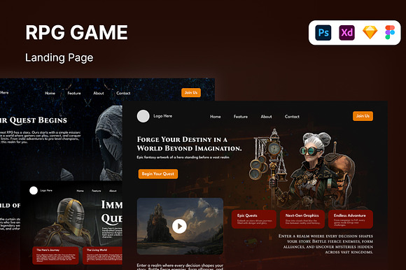 RPG Game Website Template preview 4