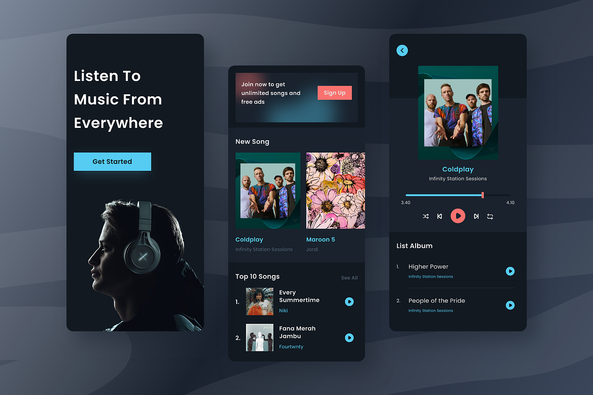 Ascolta - Music Everywhere App, an UI Kit Template by Panen Creative (Photo 2 of 2)
