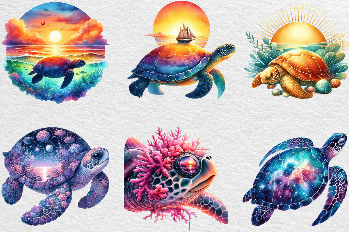 Sunset Sea Turtle Sublimation, an Illustration by Black Bird Studio (Photo 3 of 6)