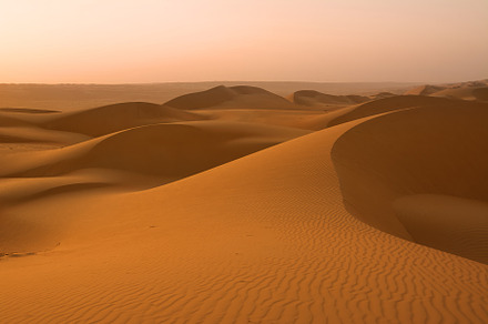 Dunes of the wahiba sand desert at d containing desert, sunrise, and sand, a Nature Photo by Angelo D'Amico Photograph