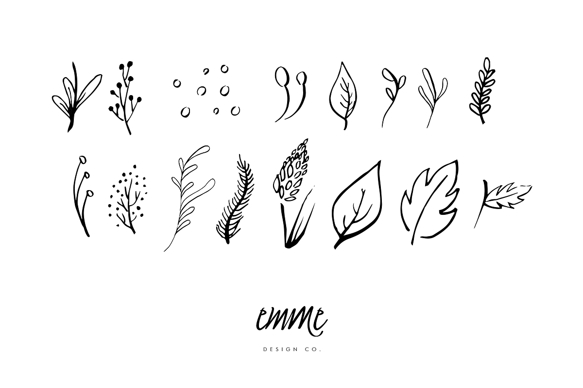 Hand-Drawn Leaves Set preview 3