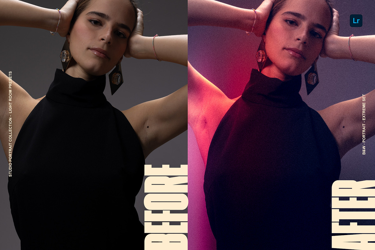 Vintage Studio Portrait LR Presets, a Preset Add-On by Lumière Noire Studio (Photo 2 of 6)