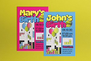 Pink Y2K Kids Birthday Invitation, an Invitation Template by graphicook