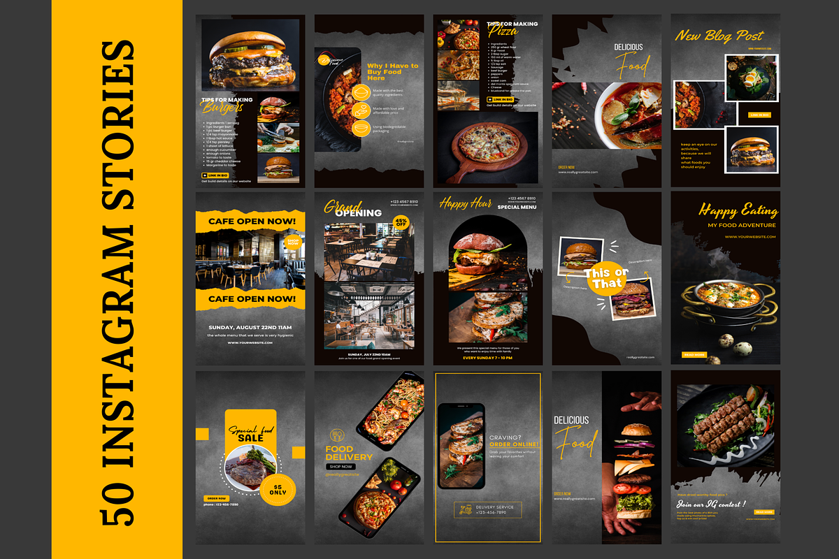 Food Restaurant Instagram Template, a Social Media Template by LushBury (Photo 3 of 8)