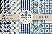 Azulejos do Porto Pattern Bundle, a Pattern Graphic by irenepachadesign (Thumbnail 1 of 4)