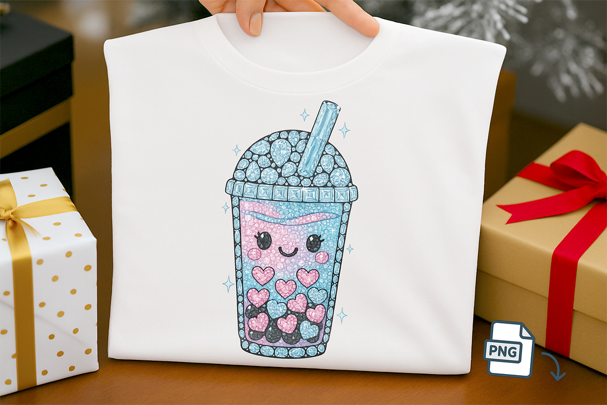 Faux Rhinestone Kawaii Boba PNG, a Food Illustration by Craftsbeefy (Photo 1 of 6)