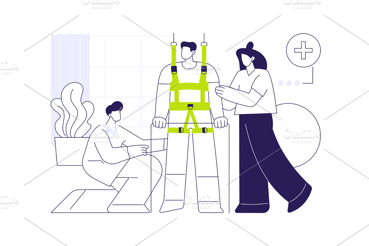 Spinal cord injury rehabilitation, a Healthcare Illustration by Visual Generation
