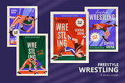 Freestyle wrestling fight posters, a Sport Illustration by PaperTrident (Thumbnail 1 of 7)