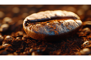 Close-Up Of A Single Coffee Bean On