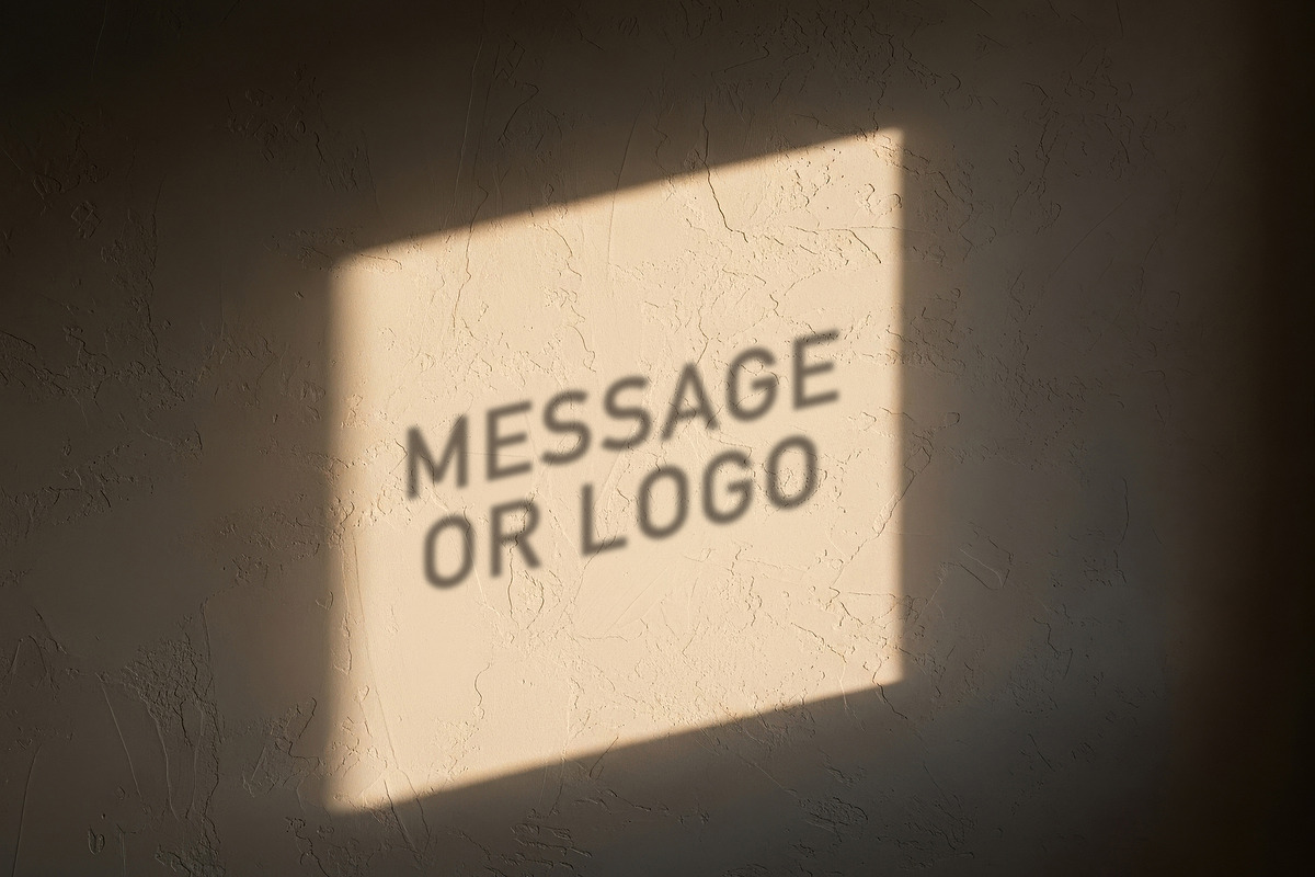 Message Logo Shadow on Wall Mockup, a Mockup by Luuqas Design (Photo 1 of 2)