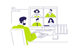 Video conferencing software abstract, a Technology Illustration by Visual Generation