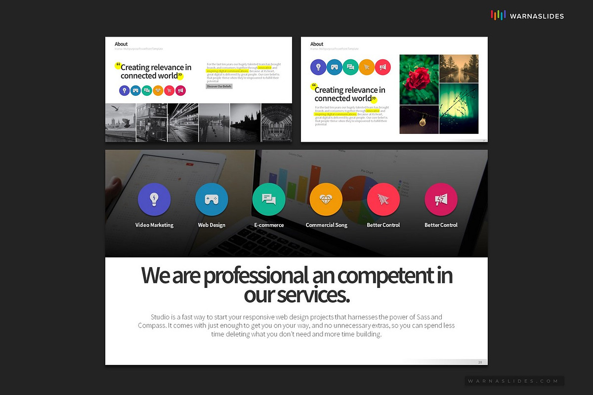 Company Profile PowerPoint Templates, a Presentation Template by Warna Works (Photo 8 of 36)
