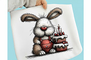 Watercolor Birthday Bunny Clipart, a Seasonal Illustration by designcity5 (Thumbnail 3 of 5)