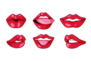 Glossy mouth collection with sexy, an Illustration by art PVP - market