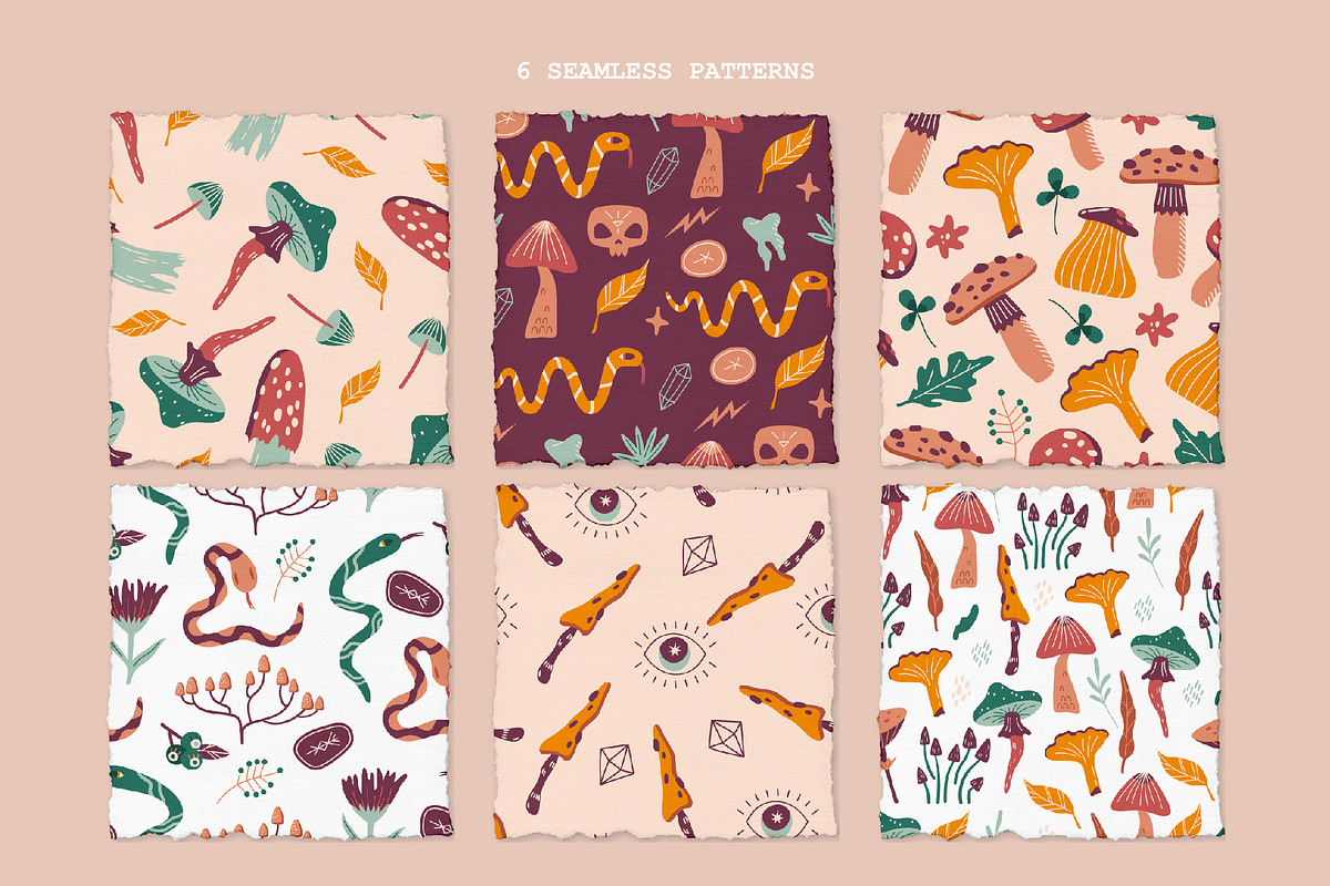 Mushrooms. Vector collection, an Illustration by katieromanoff_art (Photo 3 of 13)