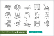 Minimal yard game icons, an Outline Icon by Picture Window (Thumbnail 1 of 5)