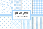 Blue Baby Shower Digital Paper, a Pattern Graphic by Neon Studio (Thumbnail 1 of 6)