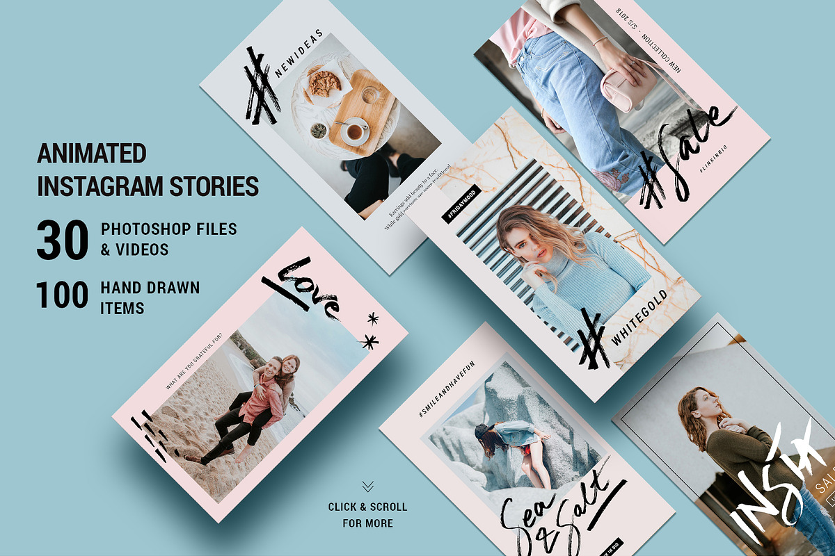 ANIMATED Modern Instagram Stories, a Social Media Template by SilverStag Type Foundry (Photo 1 of 19)
