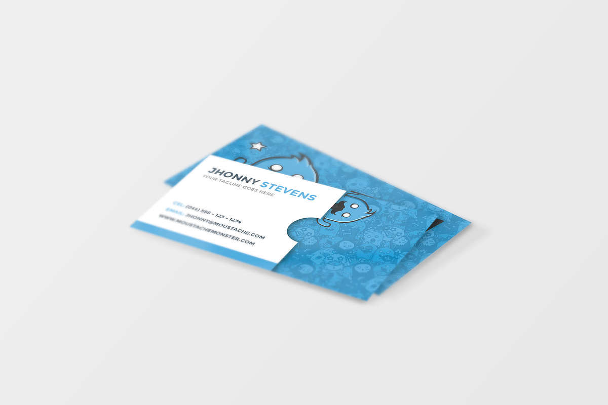 Moustache Monster Business Card, a Business Card Template by Odin_Design (Photo 2 of 2)