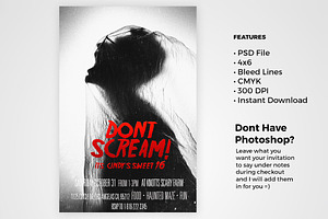 Dont Scream Horror Invitation