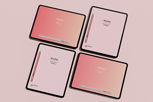 Four Tablets Screen Mockup