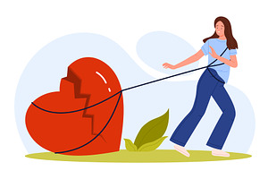 Bad relationship and divorce, a Person Illustration by Flashvector