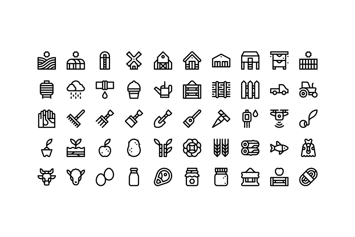 50 Agriculture Icons, an Outline Icon by Side Project (Photo 2 of 7)