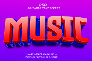 Music PSD 3d Editable Text Effect