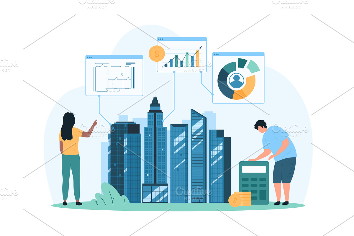 Real estate design design, an Object Illustration by Flashvector