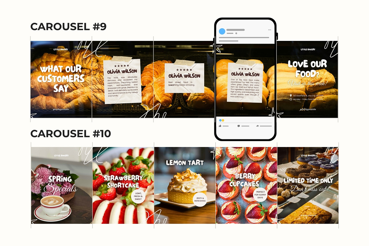Bakery Seamless Carousels Instagram, a Social Media Template by Anna Design Studio (Photo 8 of 12)