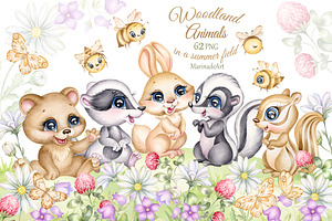Cute Woodland Animals. Baby Forest 1