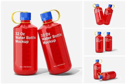 Narrow Mouth Water Bottle Vol.2, a Packaging Mockup by Akebareee