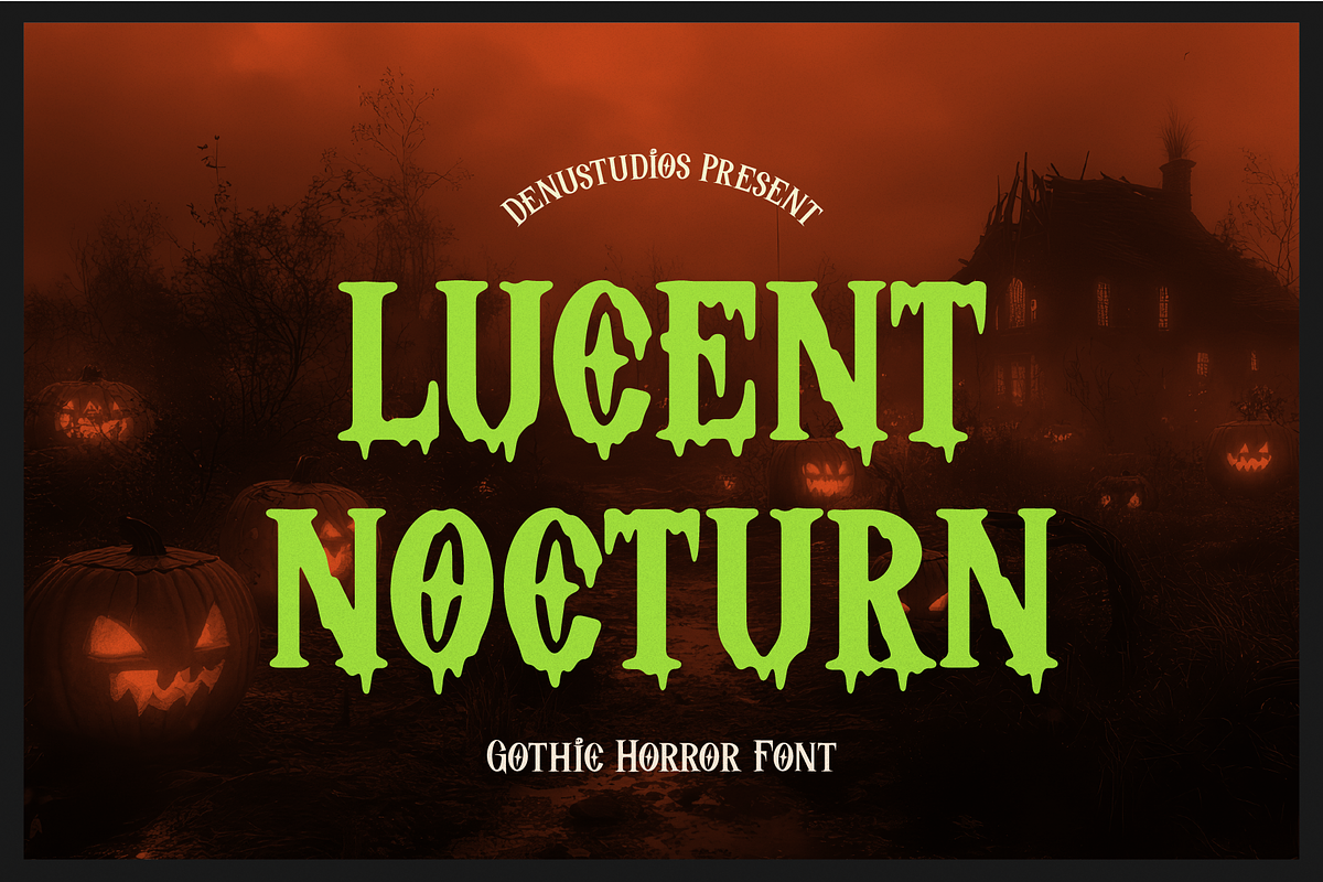 Lucent Nocturn | Gothic Horror Font, a Blackletter Font by Denustudios (Photo 1 of 12)