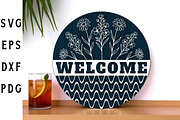 Floral Welcome Sign Laser Cut, a Graphic by Libby Wishes (Thumbnail 1 of 3)