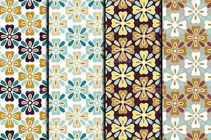 Autumn Flower Vector Patterns
