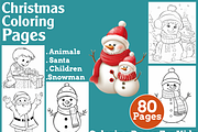 Christmas Coloring Pages For Kids, an Animal Illustration by martinblan (Thumbnail 1 of 4)