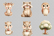 Watercolor Woodland Animals Clipart, an Illustration by Sublimation Artist (Thumbnail 4 of 7)