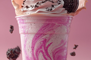 Delicious milkshake with whipped cre, a Photo by Pixeness Studio