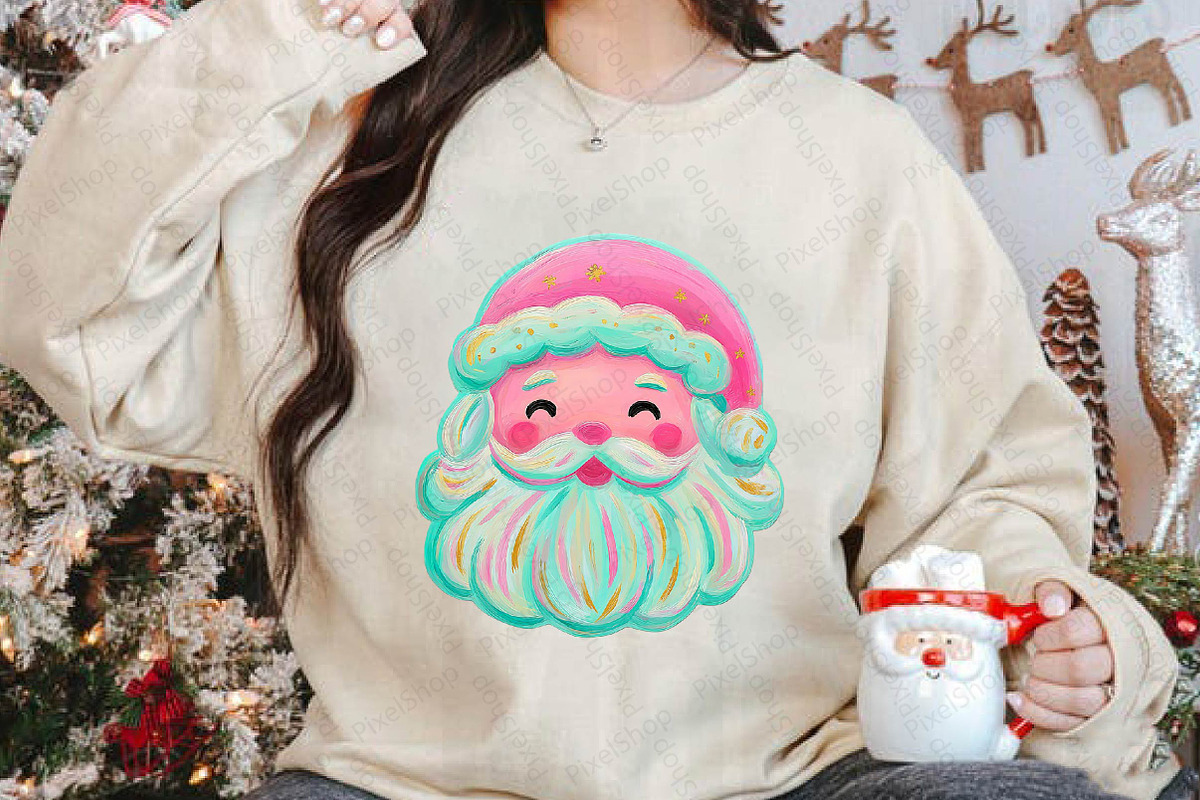 Cute Retro Christmas Santa Face Desi, an Illustration by DreamPrint404 (Photo 3 of 7)
