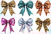 Watercolor Leopard Glitter Bows PNG, an Illustration by Canvas Craft (Thumbnail 3 of 4)
