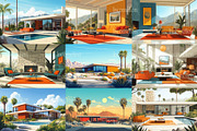 60 Mid Century House Illustrations, a Decorative Illustration by Incomelion (Thumbnail 2 of 13)